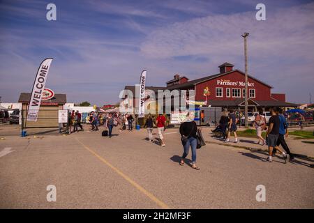 Edificio principale a St. Jacobs mercato agricolo, Jacobs, Ontario, Canada Foto Stock