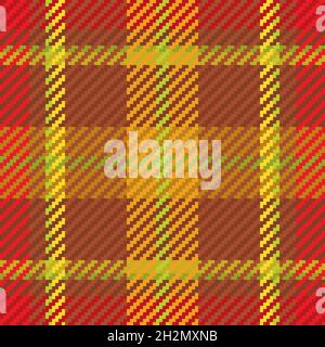 Motivo senza cuciture di motivo scozzese tartan plaid. Sfondo ripetibile con texture del tessuto di controllo. Sfondo vettoriale piatto di stampa tessile a strisce. Illustrazione Vettoriale