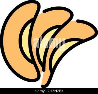 Icona del cibo dei fagioli renali. Contorno del fagiolo rene cibo vettore icona colore piatto isolato Illustrazione Vettoriale