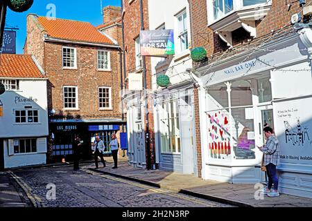 SWINEGATE e Grape Lane, York, Inghilterra Foto Stock