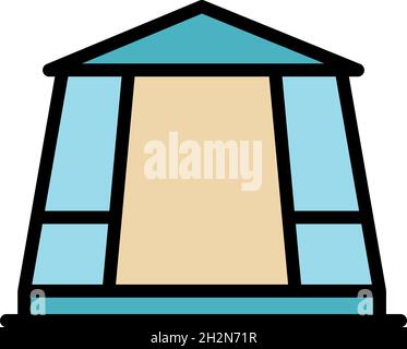 Icona del gazebo per matrimoni. Profilo matrimonio gazebo vettore icona colore piatto isolato Illustrazione Vettoriale
