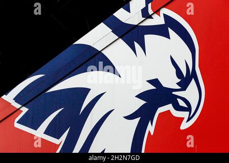 Londra, Regno Unito. 23 ottobre 2021. 23 ottobre 2021; Selhurst Park, Crystal Palace, Londra, Inghilterra; Premier League Football, Crystal Palace Versus Newcastle: Crystal Palace crest credito: Action Plus Sports Images/Alamy Live News Foto Stock