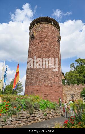 Bergfried, Turm, Rapunzelburg, Trendelburg, Hessen, Germania Foto Stock