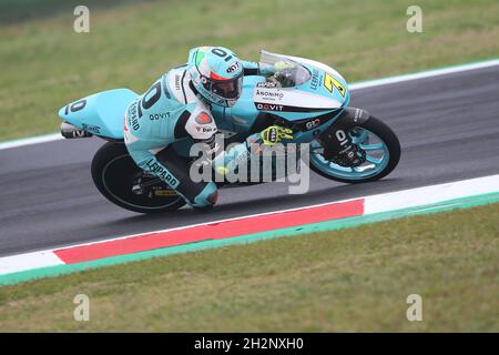 #7 Dennis FOGGIA ITA Leopard Racing Honda al Misano World Circuit Marco Simoncelli, Italia, 23 ottobre 2021 durante le qualifiche per il Gran Premio Nolan del Made in Italy e dell Emilia-Romagna Grand Prix a Misano Foto Stock