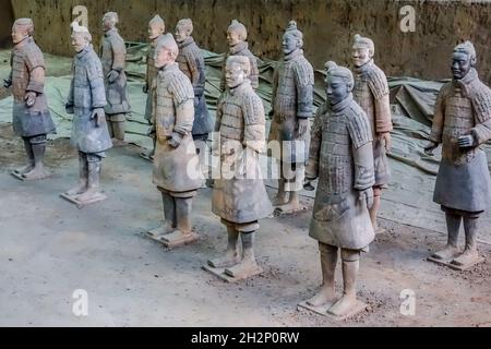 I soldati di terracotta si trovano vicino a Lishan, nella Cina centrale Foto Stock
