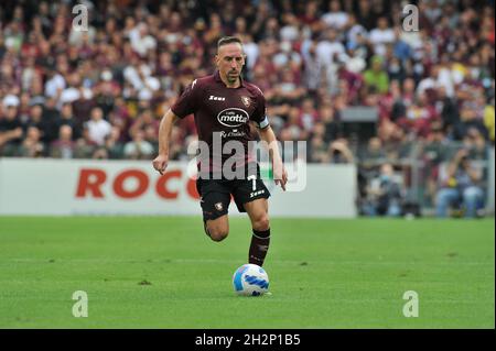 Salerno, Italia. 23 ottobre 2021. giocatore di Salernitana, durante la partita della Serie Italiana A campionato tra Salernitana vs risultato finale Empoli, partita disputata allo Stadio Aerechi di Salerno. Salerno, Italia, 23 ottobre 2021. (Foto di Vincenzo Izzo/Sipa USA) Credit: Sipa USA/Alamy Live News Foto Stock