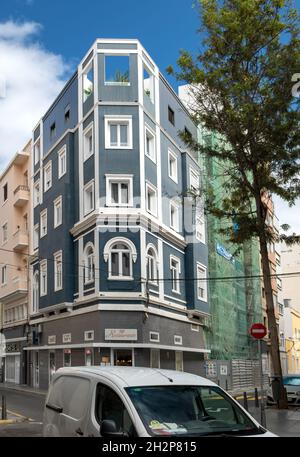 Storica casa d'angolo, top ristrutturato, a Las Palmas Foto Stock