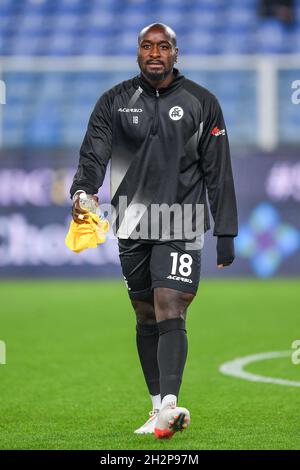 Genova, Italia. 22 ottobre 2021. NZOLA MBALA (Spezia) durante UC Sampdoria vs Spezia Calcio, Campionato Italiano di calcio A a Genova, Italia, Ottobre 22 2021 credito: Agenzia indipendente Foto/Alamy Live News Foto Stock