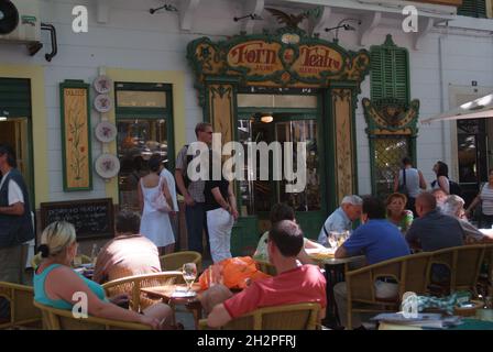 Europa, Spagna, Baleari, Maiorca, Palma di Maiorca, Konditorei und Café Forn des Teatre am Placa Weyler Foto Stock