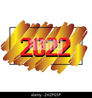 Felice anno nuovo 2022. Illustrazione vettoriale per il nuovo anno biglietto d'auguri, banner, poster, e decorazione di fondo. eps 10 Illustrazione Vettoriale