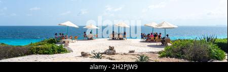 Isla Mujeres, Cancun, Messico - 13 settembre 2021: Caffè Acantilado a Punta sur - punto più a sud di Isla Mujeres, Messico Foto Stock