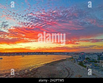 Spettacolare tramonto a Scituate, Massachusetts, vista da Cedar Point -03 Foto Stock