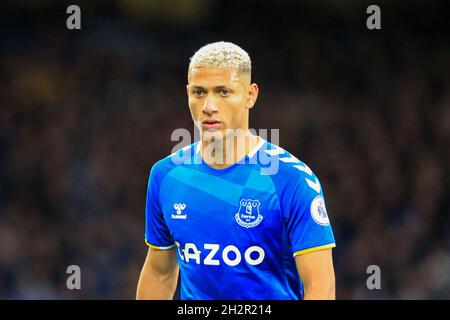 Liverpool, Regno Unito. 23 ottobre 2021. Richarlison #7 di Everton a Liverpool, Regno Unito il 10/23/2021. (Foto di Conor Molloy/News Images/Sipa USA) Credit: Sipa USA/Alamy Live News Foto Stock