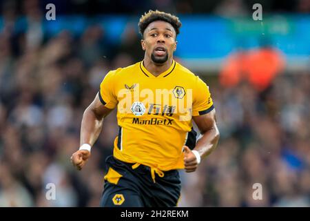 Leeds, Regno Unito. 23 ottobre 2021. Adama Traore #37 di Wolverhampton Wanderers durante la partita a Leeds, Regno Unito, il 10/23/2021. (Foto di James Heaton/News Images/Sipa USA) Credit: Sipa USA/Alamy Live News Foto Stock