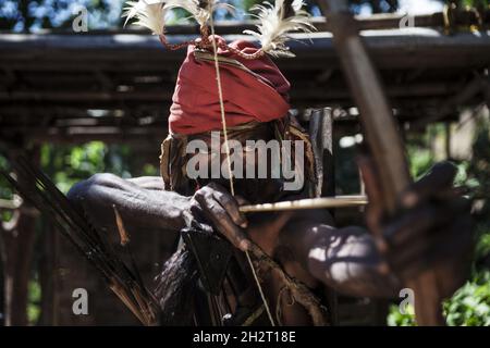 INDONESIA, ISOLA DI ALOR, VILLAGGIO DI TAPKALA, TRIBÙ DI ABUI, Foto Stock