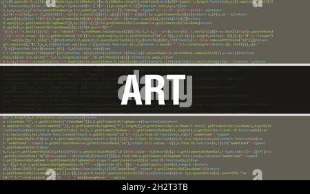 ART Concept con parti casuali del codice programma. ARTE con codice di programmazione astratto tecnologia background di sviluppatore software e computer script. ARTE Foto Stock