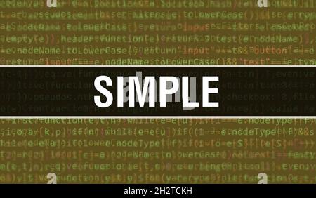 Semplice con background di tecnologia digitale di codice binario. Sfondo astratto con codice programma e semplice. Background della tecnologia di programmazione e codifica. Foto Stock