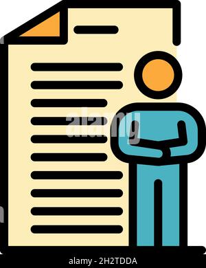 Icona delle competenze di gestione aziendale. Delineare business management vita abilità vettore icona di colore piatto isolato Illustrazione Vettoriale