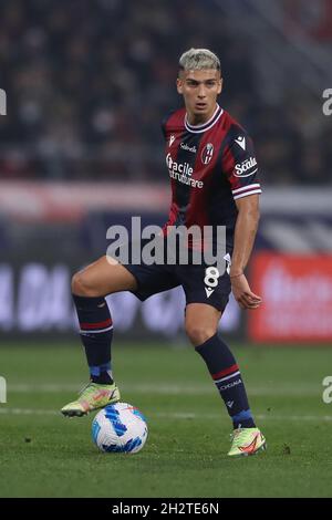 Bologna, 23 ottobre 2021. Nicolas Dominguez del Bologna FC durante la serie A a a Renato Dall'Ara, Bologna. Il credito d'immagine dovrebbe essere: Jonathan Moscrop / Sportimage Foto Stock