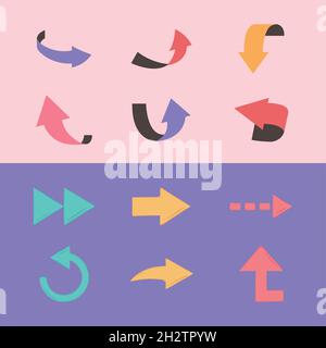 varie icone a freccia Illustrazione Vettoriale