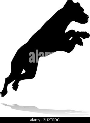 Silhouette cane animale domestico Illustrazione Vettoriale