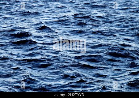 Primo piano vista delle onde di mare tempestose in una località costiera in una fredda mattinata autunnale Foto Stock