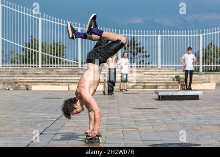 Lublin, Polonia - 30 maggio 2015: Lublin Sportival - evento sportivo cittadino - concorso skateboard Foto Stock