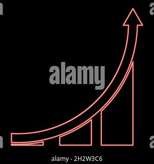 Grafico al neon immagine vettoriale a colori rossi immagine chiara di stile piatto Illustrazione Vettoriale