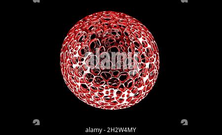 Rosso astratto Soft Glass Sphere intro rendering 3d Foto Stock