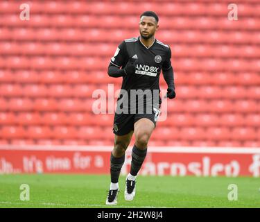 Barnsley, Regno Unito. 24 ottobre 2021. Lys Mousset #11 di Sheffield United in azione durante il gioco a Barnsley, Regno Unito il 10/24/2021. (Foto di Simon Whitehead/News Images/Sipa USA) Credit: Sipa USA/Alamy Live News Foto Stock