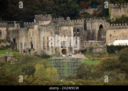 Gwrych Castello di Abergele Galles del Nord. Le nuove foto mostrano i preparativi ben in corso al castello per la prossima serie di i'm a Celebrity 2021 Foto Stock