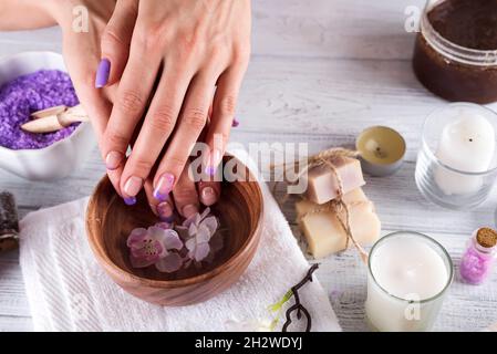 Mani Spa.concetto Manicure Foto Stock