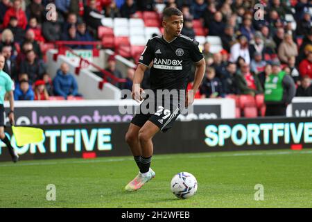 BARNSLEY, REGNO UNITO. 24 OTTOBRE Sheffield United's Iliman Ndiaye (29) durante la partita del Campionato Sky Bet tra Barnsley e Sheffield United a Oakwell, Barnsley domenica 24 Ottobre 2021. (Credit: Emily Moorby | MI News) Credit: MI News & Sport /Alamy Live News Foto Stock