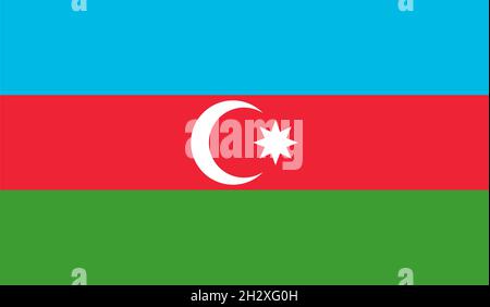 Bandiera dell'Azerbaigian, illustrazione vettoriale del simbolo della nazione , sfondo del disegno del colore, concetto originale . Illustrazione Vettoriale