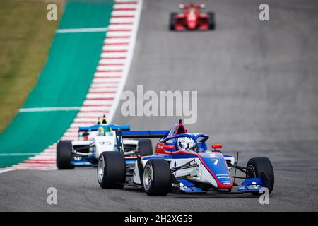 Austin, Texas, US, 24/10/2021, 07 Emma Kimilainen, Tatuus F3 T-318, in azione durante il 6° round della W Series 2021 dal 21 al 24 ottobre 2021 sul circuito delle Americhe, ad Austin, Texas, Stati Uniti d'America - Foto Antonin Vincent / DPPI Foto Stock