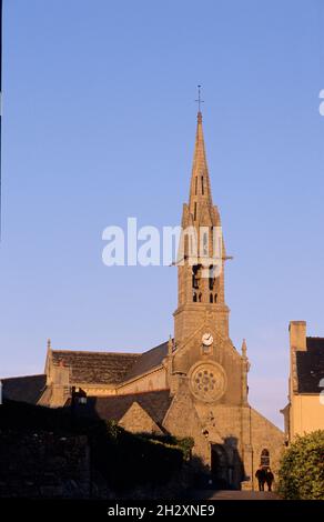 FRANCIA. FINISTERE (29) REGIONE BRETAGNA. ISOLA DI BATZ. CHIESA PARROCCHIALE Foto Stock