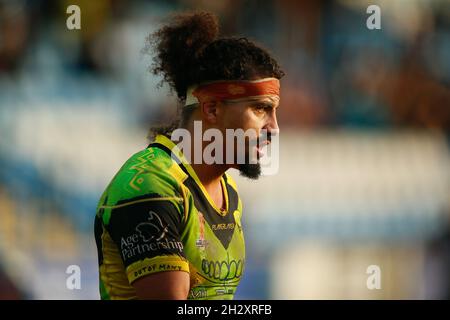 Featherstone, Regno Unito. 24 ottobre 2021. Millennium Stadium, Post Office Road, Featherstone, West Yorkshire, 24 ottobre 2021. Rugby League International Jamaica Rugby League vs Scozia Rugby League Aston Golding of Jamaica Rugby League. Credit: Touchlinepics/Alamy Live News Foto Stock