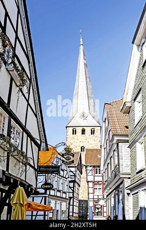 Mittelalterlicher Stadtkern von Hattingen, Renania settentrionale-Vestfalia. Città medievale Hattingen in Renania settentrionale-Vestfalia Foto Stock