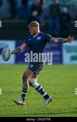 Featherstone, Regno Unito. 24 ottobre 2021. Millennium Stadium, Post Office Road, Featherstone, West Yorkshire, 24 ottobre 2021. Rugby League International Jamaica Rugby League vs Scozia Rugby League Danny Addy of Scotland Rugby League Credit: Touchlinepics/Alamy Live News Foto Stock