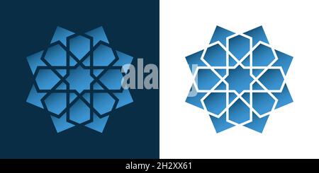 Set di rosette islamiche per biglietti di auguri Illustrazione Vettoriale