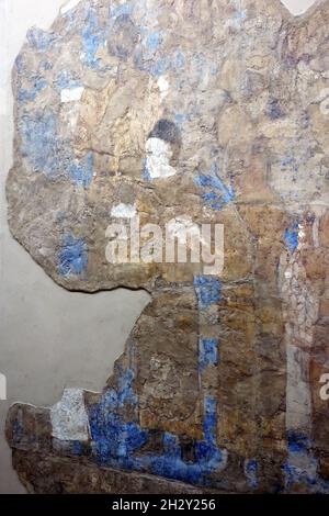 Murales di Afrasiab, dipinti degli ambasciatori, Museo di Afrasiab, Afrosiyob-Samarqand shahar tarixi muzeyi, Samarcanda, Uzbekistan, Asia Centrale Foto Stock