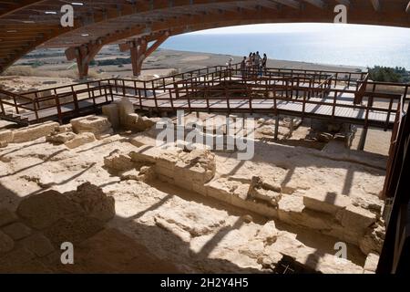 La Casa di Eustolio nel sito archeologico di Kourion, Episkopi, Cipro. Foto Stock