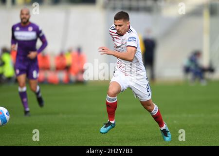 Razvan Gabriel Marin (Cagliari) Durante la partita italiana 'srie A' tra Fiorentina 3-0 Cagliari allo Stadio Artemio Franchi il 24 ottobre 2021 a Firenze. (Foto di Maurizio Borsari/AFLO) Foto Stock