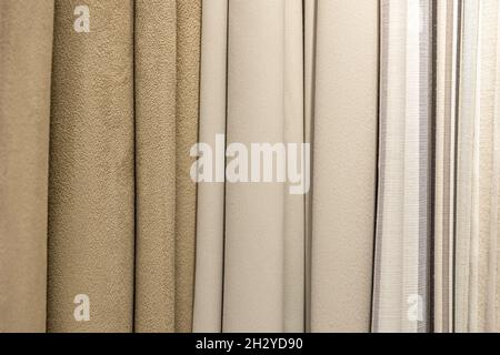 Set di tessuti pastello densi di consistenza uniforme. Foto Stock
