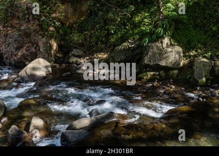 Vista panoramica sul fiume Iao, West Maui Mountains, Hawaii Foto Stock