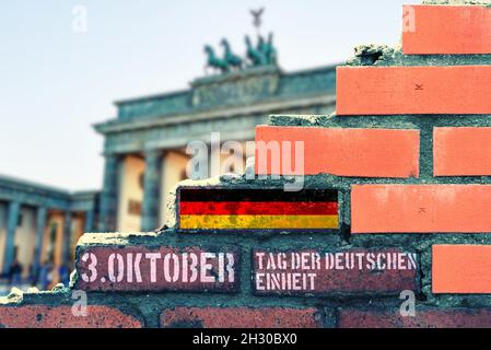 Berlino e 3 ottobre Giornata tedesca dell'unità Foto Stock