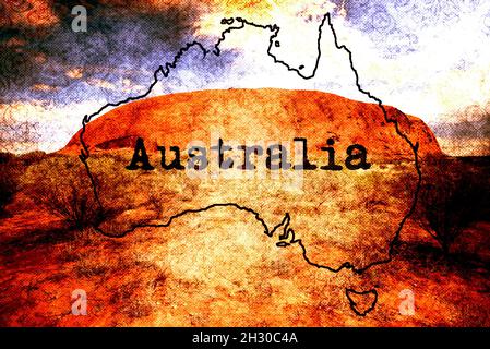 Vecchia mappa dell'Australia Foto Stock