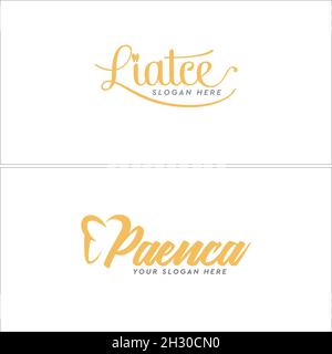 Moderna clinica dentale calligrafia icona iniziale logo design Illustrazione Vettoriale