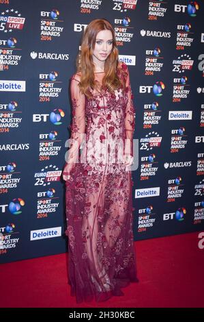 Una Foden arriva al BT Sport Industry Awards 2014 al Battersea Evolution di Londra. Foto Stock