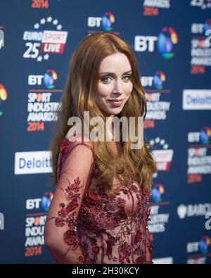 Una Foden arriva al BT Sport Industry Awards 2014 al Battersea Evolution di Londra. Foto Stock